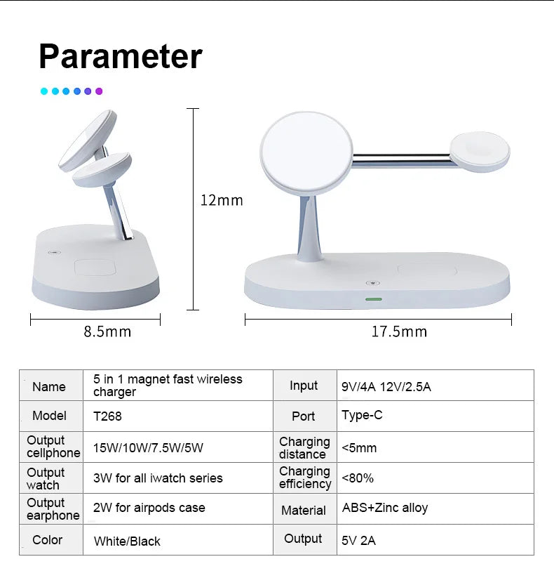 3 in 1 Magnetic Wireless Charger Stand