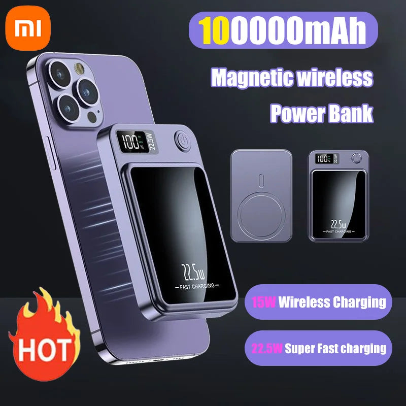 Wireless Magnetic Power Bank | Super Fast Charging | Digital Display