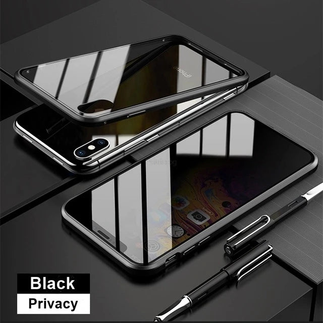 Magnetic Tempered Glass | Privacy Metal Case