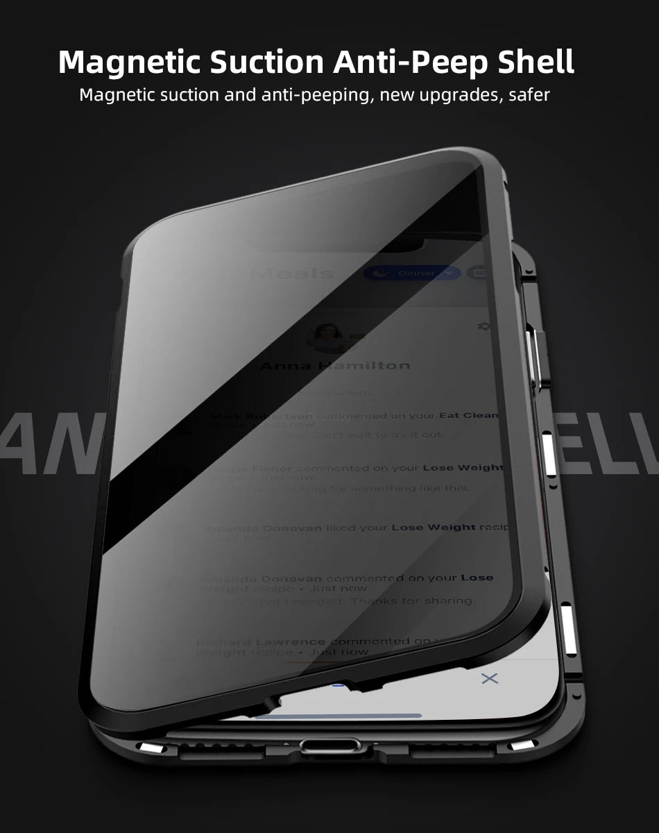 Magnetic Tempered Glass | Privacy Metal Case