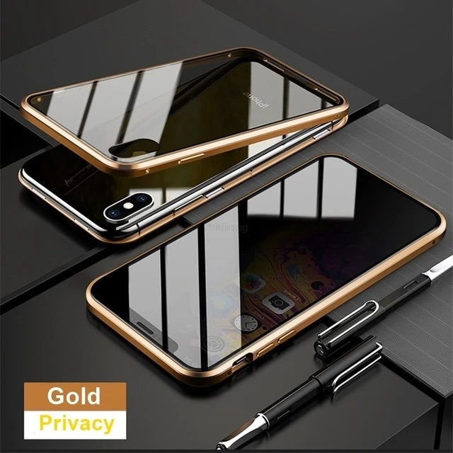 Magnetic Tempered Glass | Privacy Metal Case