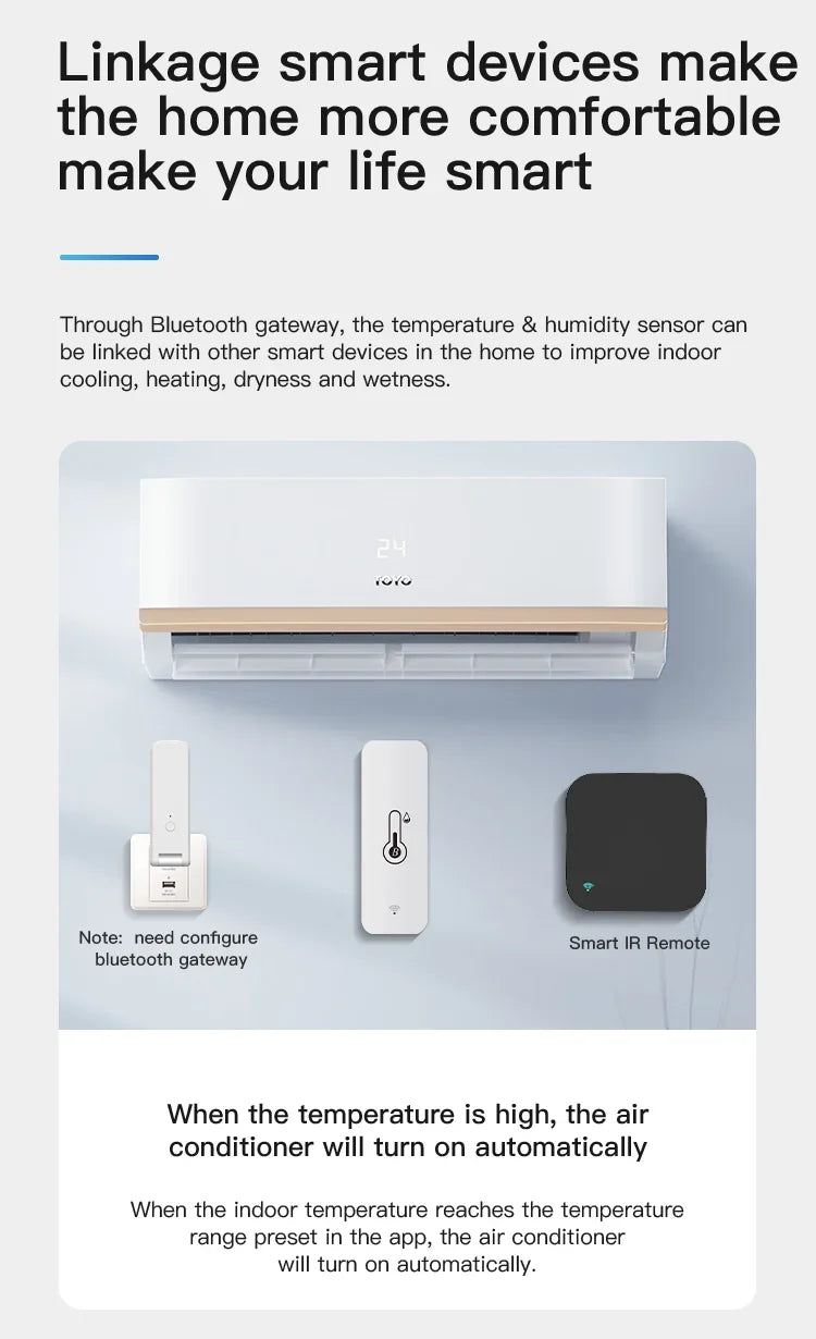 Bluetooth Smart Temperature Humidity Sensor | Indoor Hygrometer | Works With Alexa and Google Home