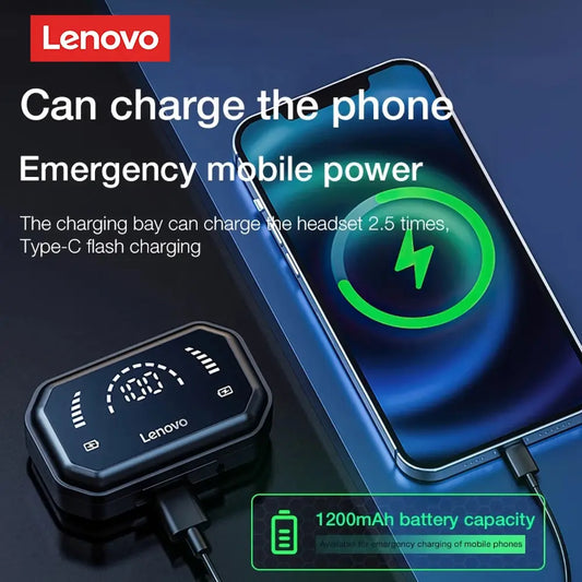 Lenovo LP3 Pro Earphones | Emergency Phone Changer | 1200mAh Battery | Gaming Earbuds