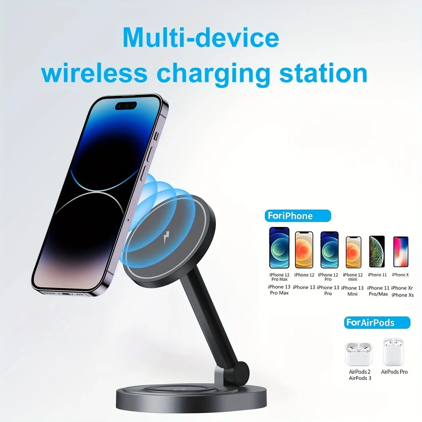 3 In 1 Magnetic Wireless Charger Stand Pad For Magsafe iPhone 16 15 14 13 12 Pro Max Apple Watch Airpods Fast Charging Station