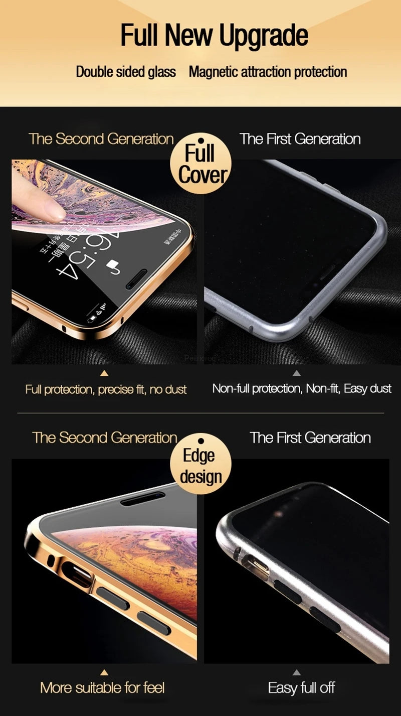 Magnetic Tempered Glass | Privacy Metal Case