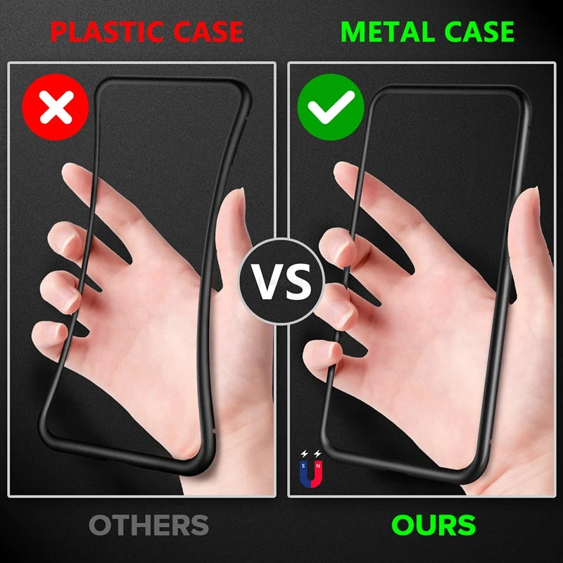 Magnetic Tempered Glass | Privacy Metal Case