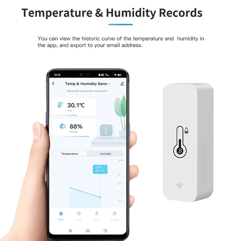 Bluetooth Smart Temperature Humidity Sensor | Indoor Hygrometer | Works With Alexa and Google Home