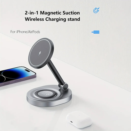 3 In 1 Magnetic Wireless Charger Stand Pad For Magsafe iPhone 16 15 14 13 12 Pro Max Apple Watch Airpods Fast Charging Station