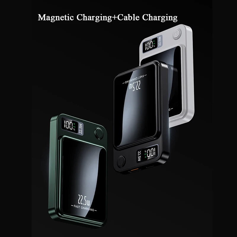 Wireless Magnetic Power Bank | Super Fast Charging | Digital Display