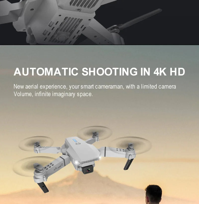 E88 Pro WIFI FPV Drone Wide Angle HD 4K 1080P Camera Height Hold RC Foldable Quadcopter