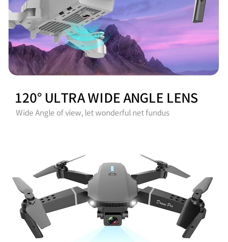 E88 Pro WIFI FPV Drone Wide Angle HD 4K 1080P Camera Height Hold RC Foldable Quadcopter