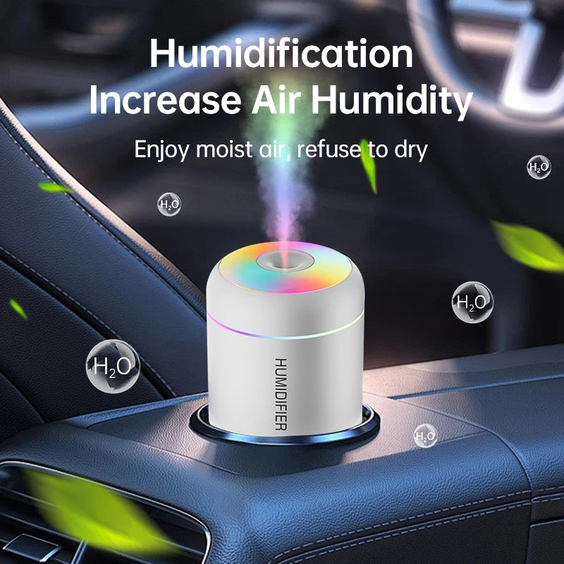 Mini Air Humidifier USB Electric Aroma Diffuser Essential Oil Purifier Aromatherapy Mist Maker Lights For Car Home Bedroom