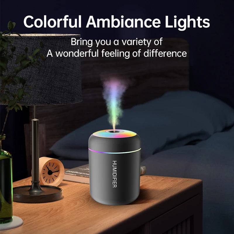 Mini Air Humidifier USB Electric Aroma Diffuser Essential Oil Purifier Aromatherapy Mist Maker Lights For Car Home Bedroom