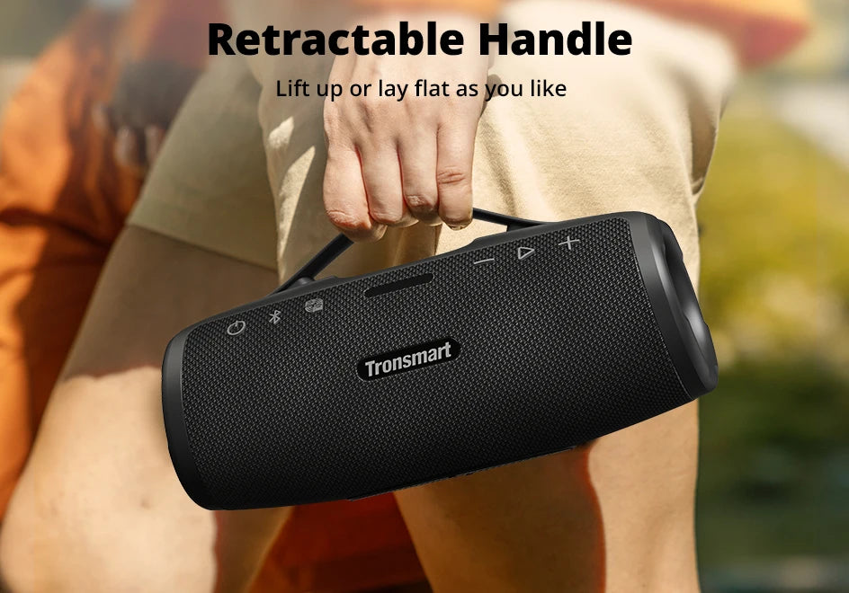 Tronsmart Mirtune S100 Speaker 50W Bluetooth Speaker with IPX7 Waterproof, APP Control, Built-in Powerbank & Retractable Handle